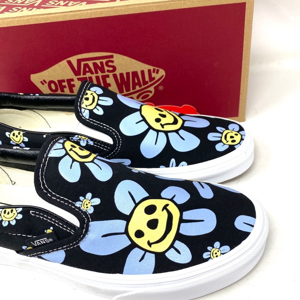 VANS Classic Slip On Low Top Black Floral Canvas Men’s Size Sneakers VN0A5JMHY23 - Picture 5 of 11